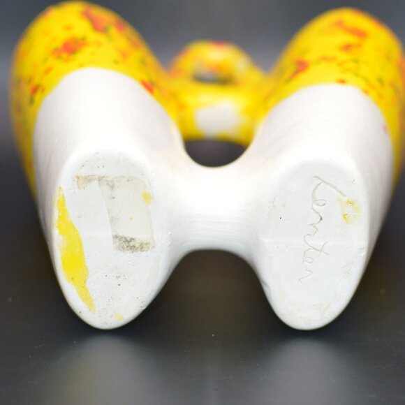 Two-Side White, Yellow, Red, Green, and Orange Vase - Picture 3 of 4